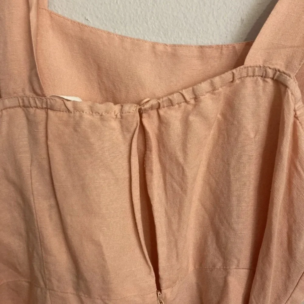 7-4 H&M linen blend romper shorts peach Medium NWT